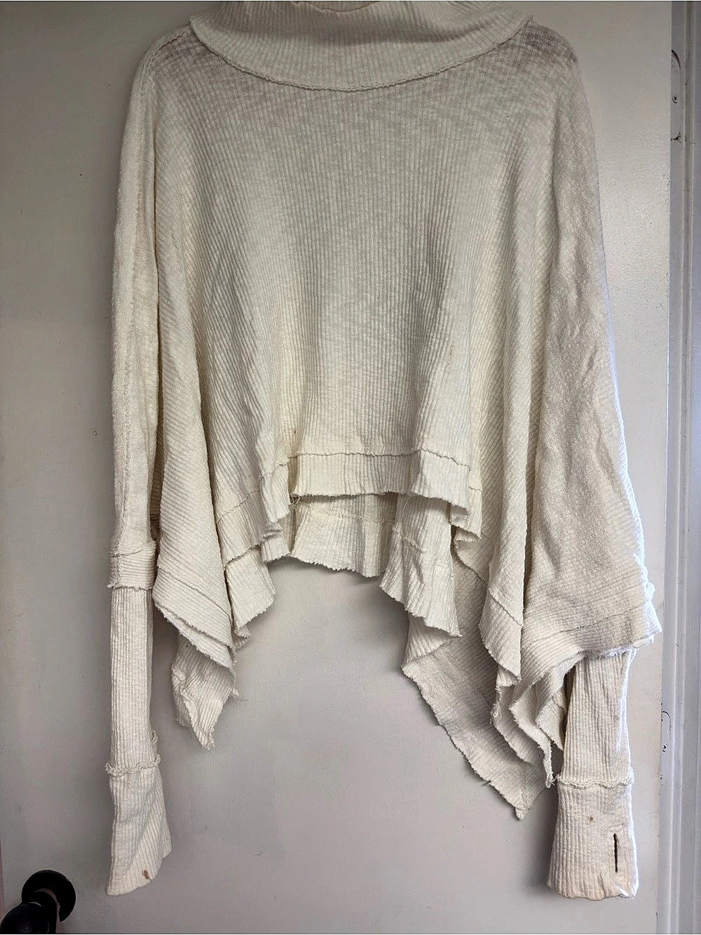 Free People Ottoman Slouchy Tunic Cream Turtleneck Sweater